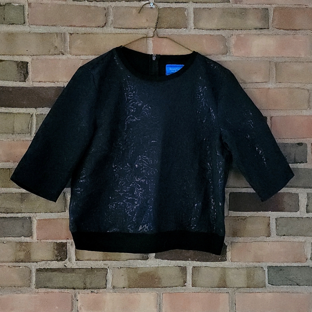 Simply Vera x Ver Wang Top, S, Blue/Black